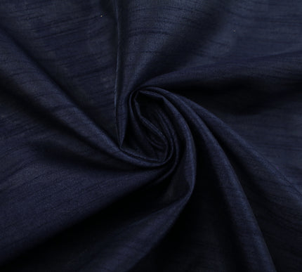 DARK NAVY BLUE  Plain Dyed Faux Dupion Raw Silk Polyester Dress Fabric Material 7929