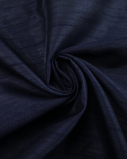 DARK NAVY BLUE  Plain Dyed Faux Dupion Raw Silk Polyester Dress Fabric Material 7929