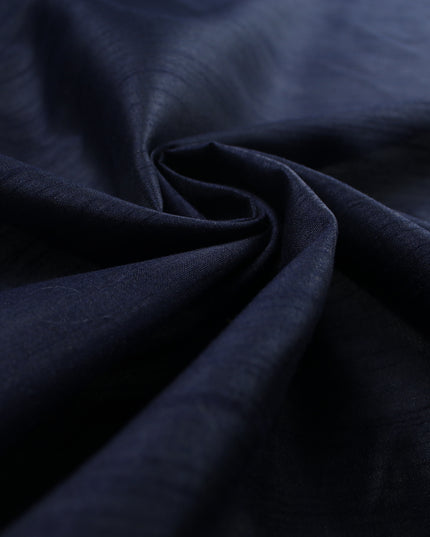 DARK NAVY BLUE  Plain Dyed Faux Dupion Raw Silk Polyester Dress Fabric Material 7929