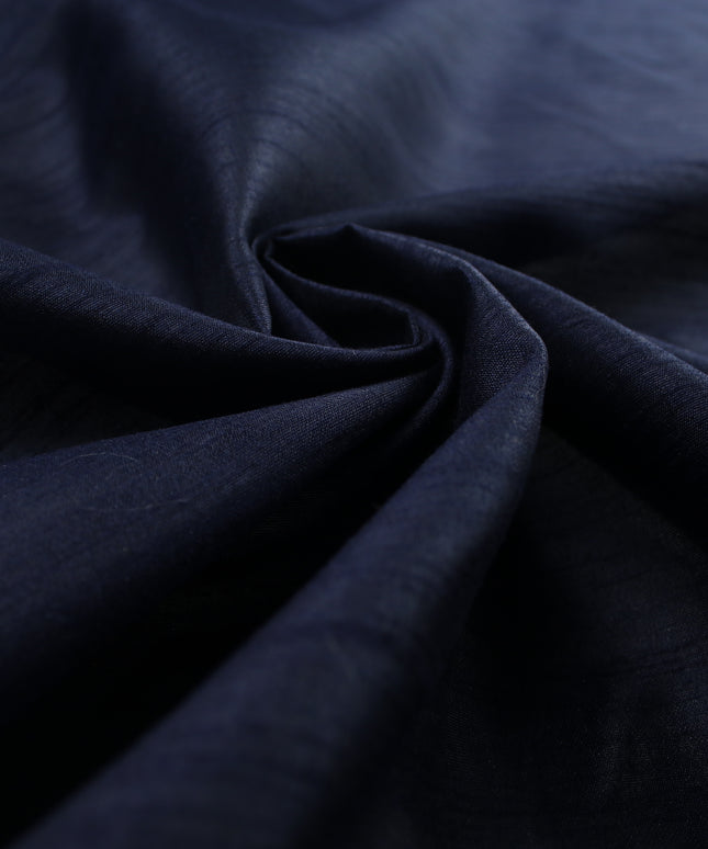DARK NAVY BLUE  Plain Dyed Faux Dupion Raw Silk Polyester Dress Fabric Material 7929