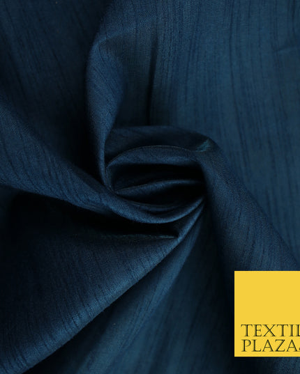 TEAL BLUE  Plain Dyed Faux Dupion Raw Silk Polyester Dress Fabric Material 7932
