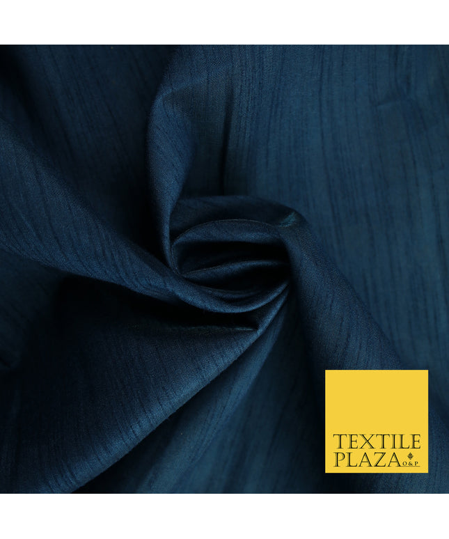 TEAL BLUE  Plain Dyed Faux Dupion Raw Silk Polyester Dress Fabric Material 7932