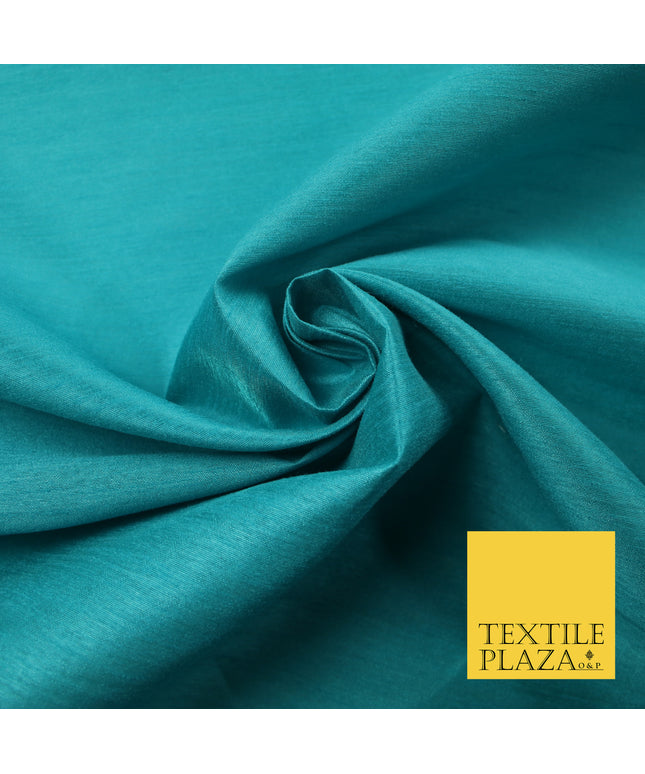 SEA BLUE Plain Dyed Faux Dupion Raw Silk Polyester Dress Fabric Material 7935