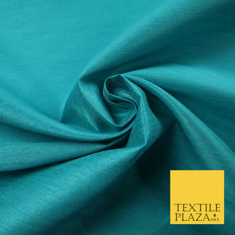 SEA BLUE Plain Dyed Faux Dupion Raw Silk Polyester Dress Fabric Material 7935
