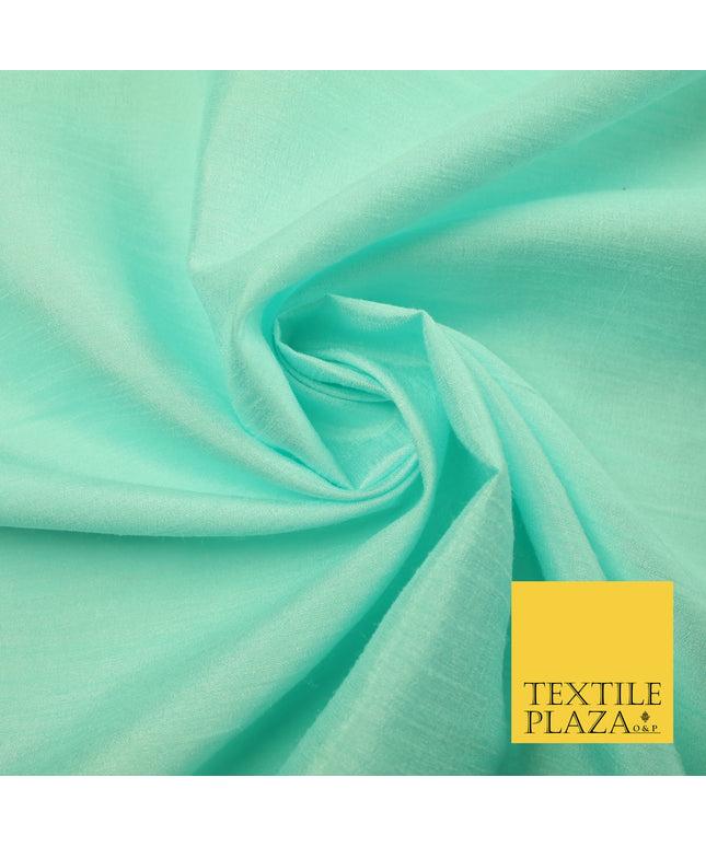 LIGHT AQUA BLUE Plain Dyed Faux Dupion Raw Silk Polyester Dress Fabric Material 7936