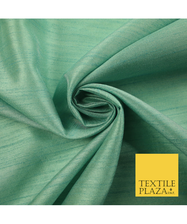 LIGHT DUCK EGG Plain Dyed Faux Dupion Raw Silk Polyester Dress Fabric Material 7937