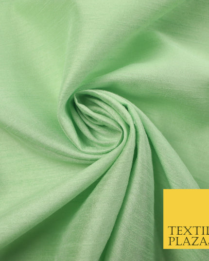 LIGHT MINT GREEN Plain Dyed Faux Dupion Raw Silk Polyester Dress Fabric Material 7939