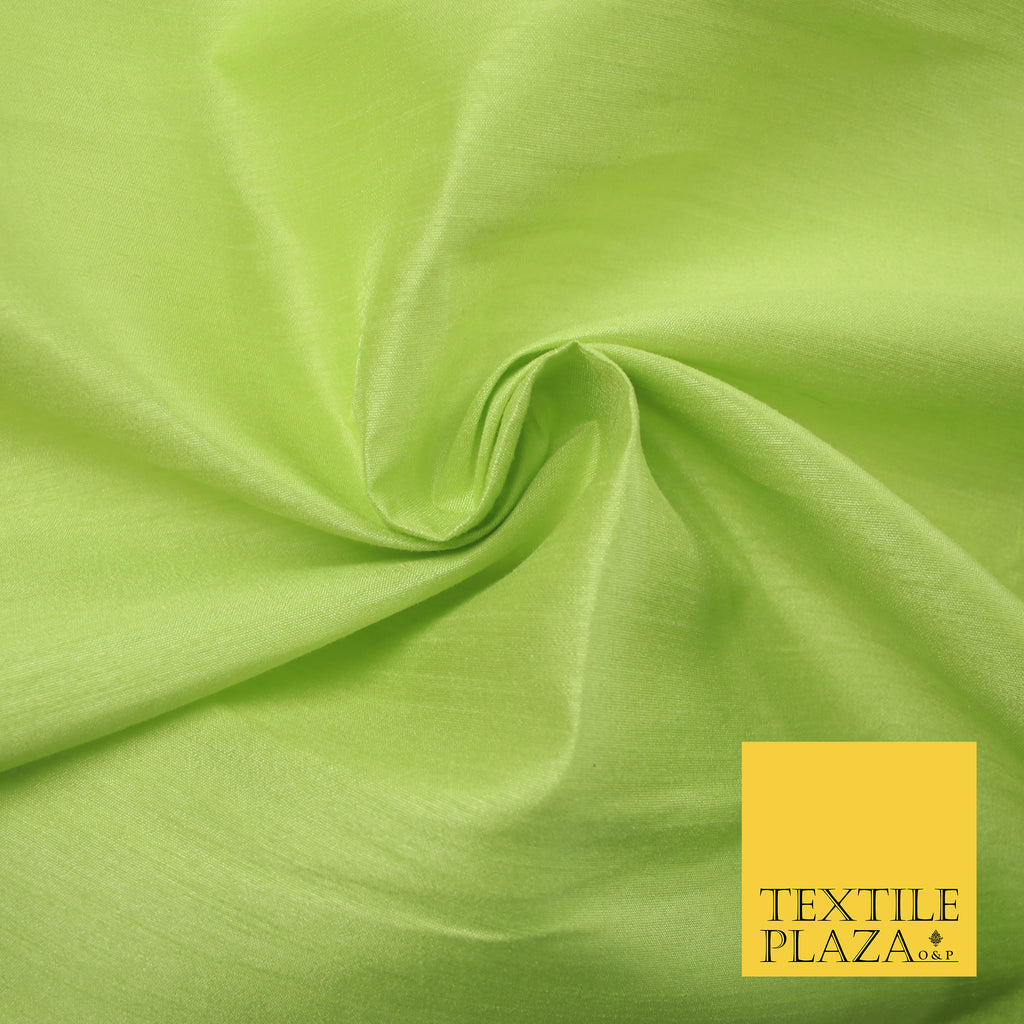 PALE GREEN Plain Dyed Faux Dupion Raw Silk Polyester Dress Fabric Material 7940