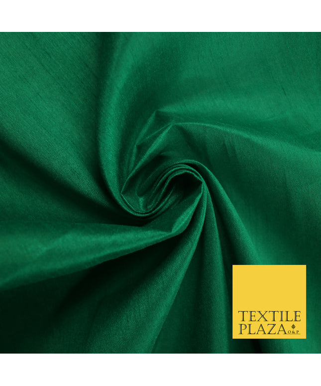 PEACOCK GREEN  Plain Dyed Faux Dupion Raw Silk Polyester Dress Fabric Material 7944
