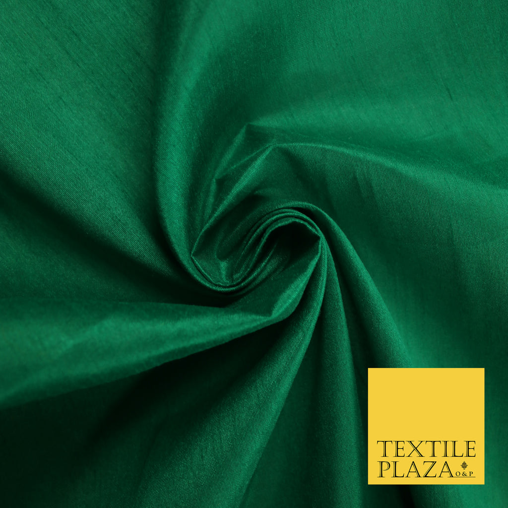 PEACOCK GREEN  Plain Dyed Faux Dupion Raw Silk Polyester Dress Fabric Material 7944