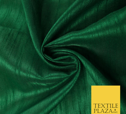 EMERALD GREEN Plain Dyed Faux Dupion Raw Silk Polyester Dress Fabric Material 7945
