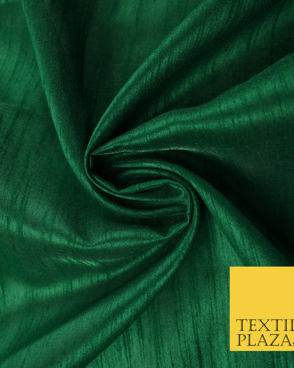 EMERALD GREEN Plain Dyed Faux Dupion Raw Silk Polyester Dress Fabric Material 7945