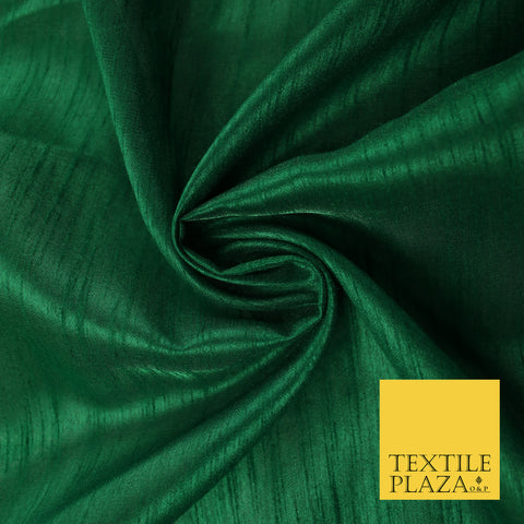 EMERALD GREEN Plain Dyed Faux Dupion Raw Silk Polyester Dress Fabric Material 7945