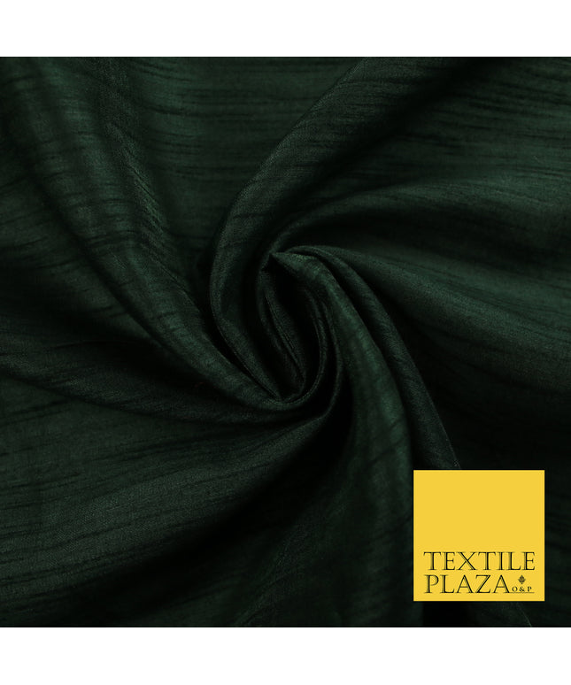 DARK GREEN  Plain Dyed Faux Dupion Raw Silk Polyester Dress Fabric Material 7947