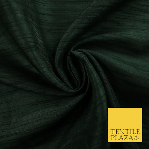 DARK GREEN  Plain Dyed Faux Dupion Raw Silk Polyester Dress Fabric Material 7947