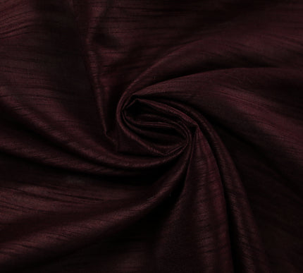 DEEP AUBERGINE Plain Dyed Faux Dupion Raw Silk Polyester Dress Fabric Material 7952