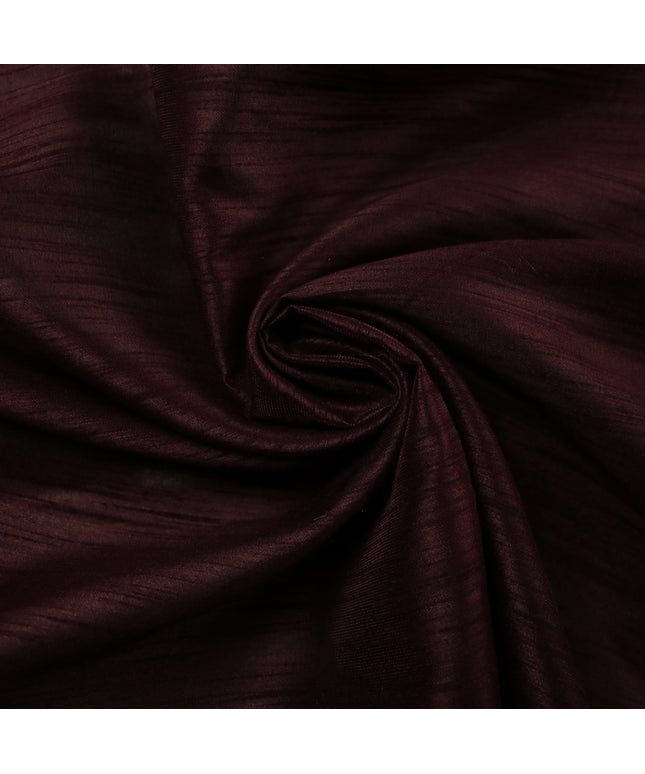 DEEP AUBERGINE Plain Dyed Faux Dupion Raw Silk Polyester Dress Fabric Material 7952