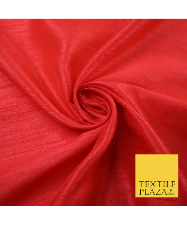 CORAL PINK Plain Dyed Faux Dupion Raw Silk Polyester Dress Fabric Material 7958