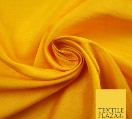 SUNFLOWER YELLOW Plain Dyed Faux Dupion Raw Silk Polyester Dress Fabric Material 7964