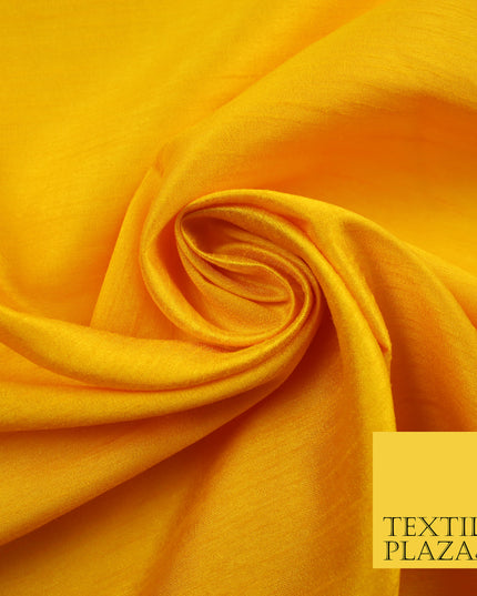 SUNFLOWER YELLOW Plain Dyed Faux Dupion Raw Silk Polyester Dress Fabric Material 7964