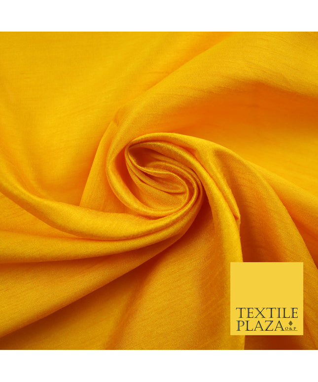 SUNFLOWER YELLOW Plain Dyed Faux Dupion Raw Silk Polyester Dress Fabric Material 7964