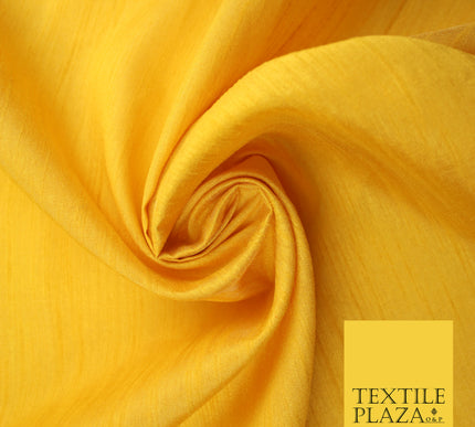 LIGHT YELLOW Plain Dyed Faux Dupion Raw Silk Polyester Dress Fabric Material 7965