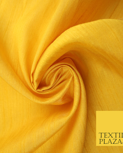LIGHT YELLOW Plain Dyed Faux Dupion Raw Silk Polyester Dress Fabric Material 7965