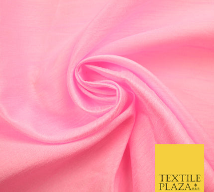 BABY PINK Plain Dyed Faux Dupion Raw Silk Polyester Dress Fabric Material 7971
