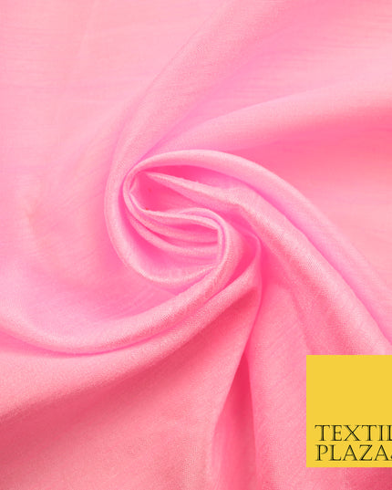 BABY PINK Plain Dyed Faux Dupion Raw Silk Polyester Dress Fabric Material 7971
