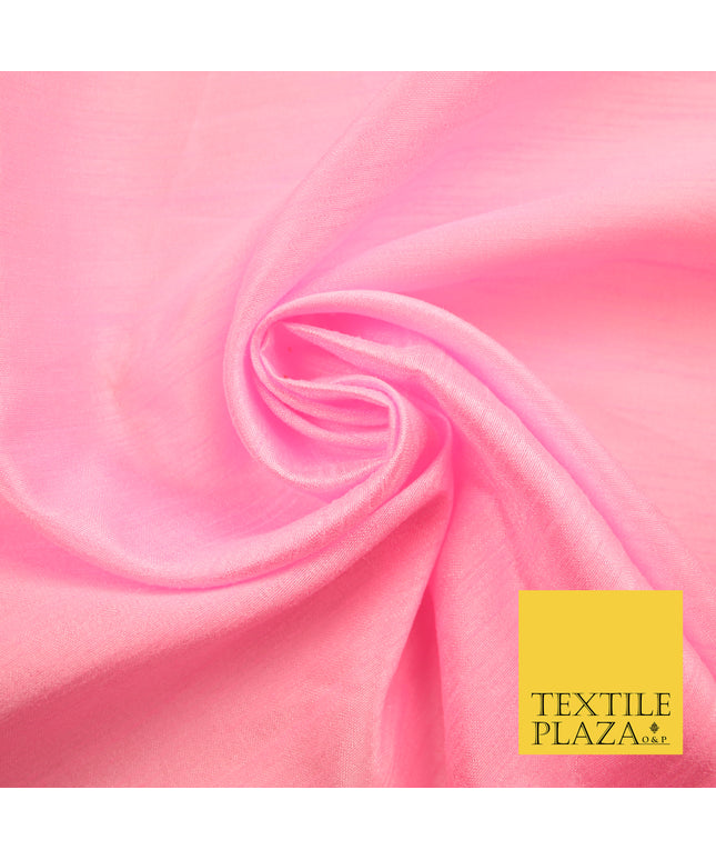 BABY PINK Plain Dyed Faux Dupion Raw Silk Polyester Dress Fabric Material 7971