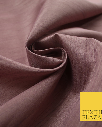 MAUVE Plain Dyed Faux Dupion Raw Silk Polyester Dress Fabric Material 7972