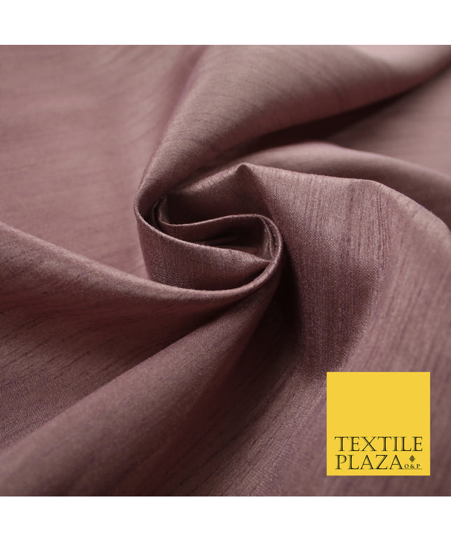 MAUVE Plain Dyed Faux Dupion Raw Silk Polyester Dress Fabric Material 7972