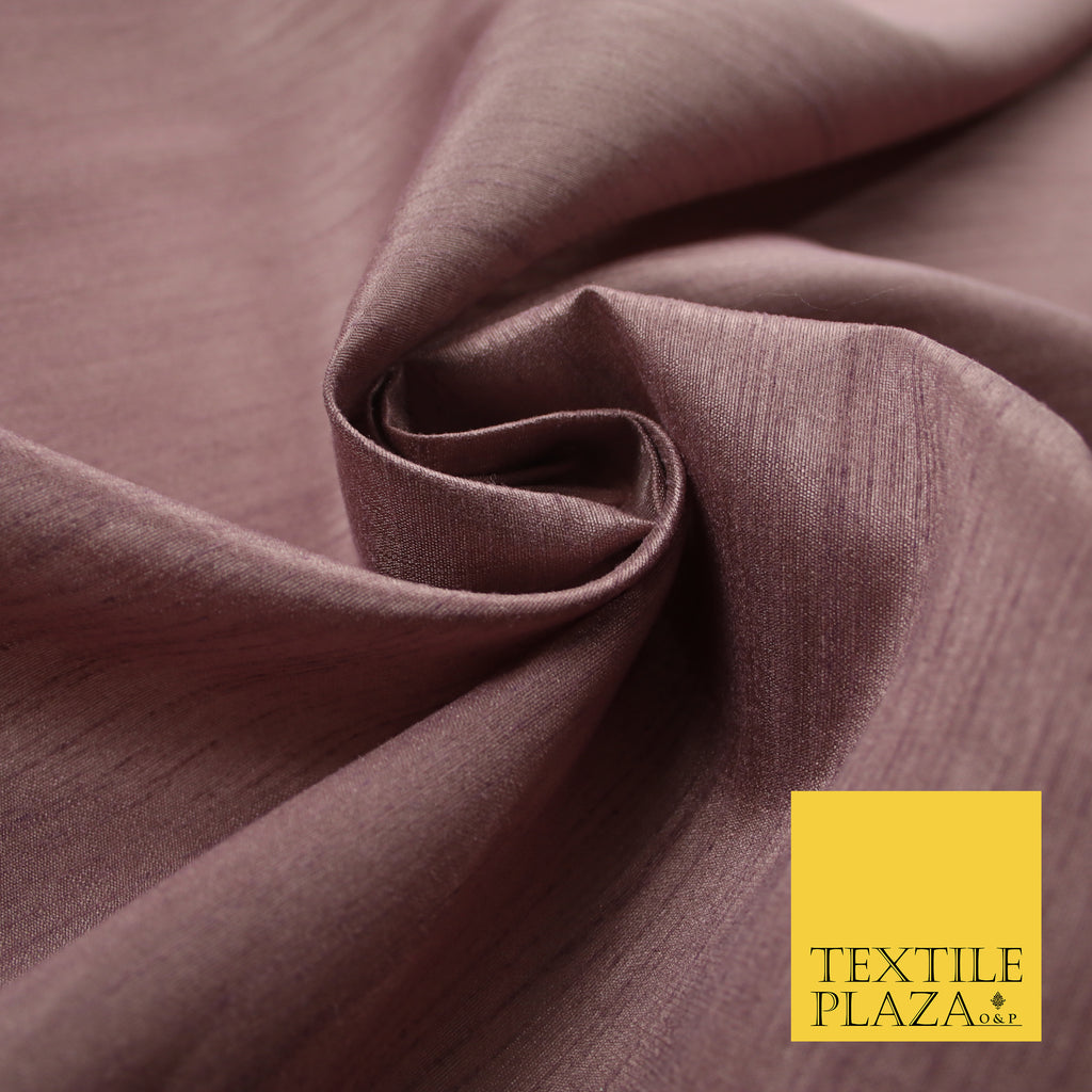MAUVE Plain Dyed Faux Dupion Raw Silk Polyester Dress Fabric Material 7972