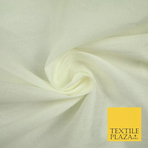 IVORY Plain Dyed Faux Dupion Raw Silk 100% Polyester Dress Fabric 44" 6250