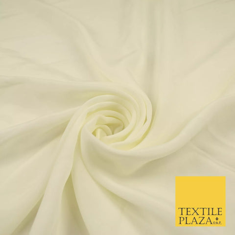 IVORY Plain Dyed Silky French Crepe de Chine Fabric Material Dress 44" 8999