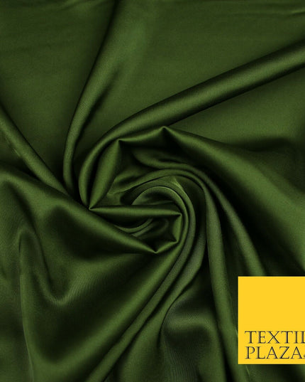 KHAKI MILITARY GREEN Fine Silky Smooth Liquid Sateen Satin Dress Fabric Drape Lining Material 7033