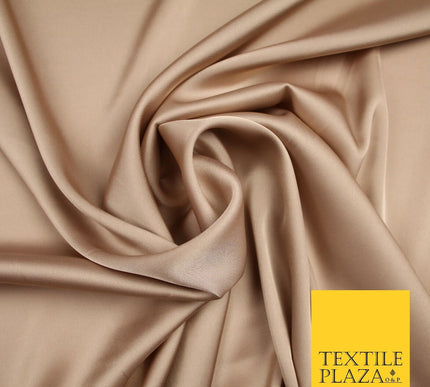 LATTE CAPPUCCINO Fine Silky Smooth Liquid Sateen Satin Dress Fabric Drape Lining Material 7005