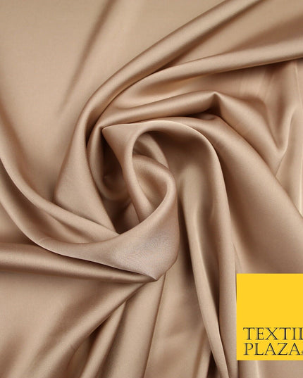 LATTE CAPPUCCINO Fine Silky Smooth Liquid Sateen Satin Dress Fabric Drape Lining Material 7005
