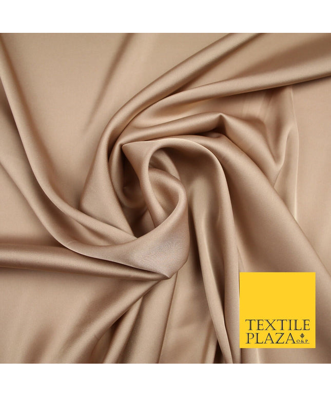LATTE CAPPUCCINO Fine Silky Smooth Liquid Sateen Satin Dress Fabric Drape Lining Material 7005