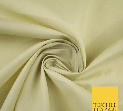 LIGHT BEIGE PREMIUM POLY COTTON PLAIN DYED FABRIC DRESS CRAFT POLYCOTTON 45" 8243