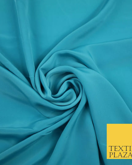 LIGHT BLUE Plain Dyed Silky French Crepe de Chine Fabric Material Dress 44" 9062