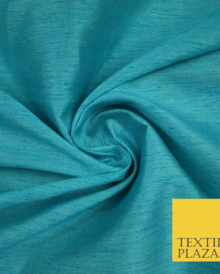 LIGHT BLUE Plain Dyed Faux Dupion Raw Silk 100% Polyester Dress Fabric 44" 6290