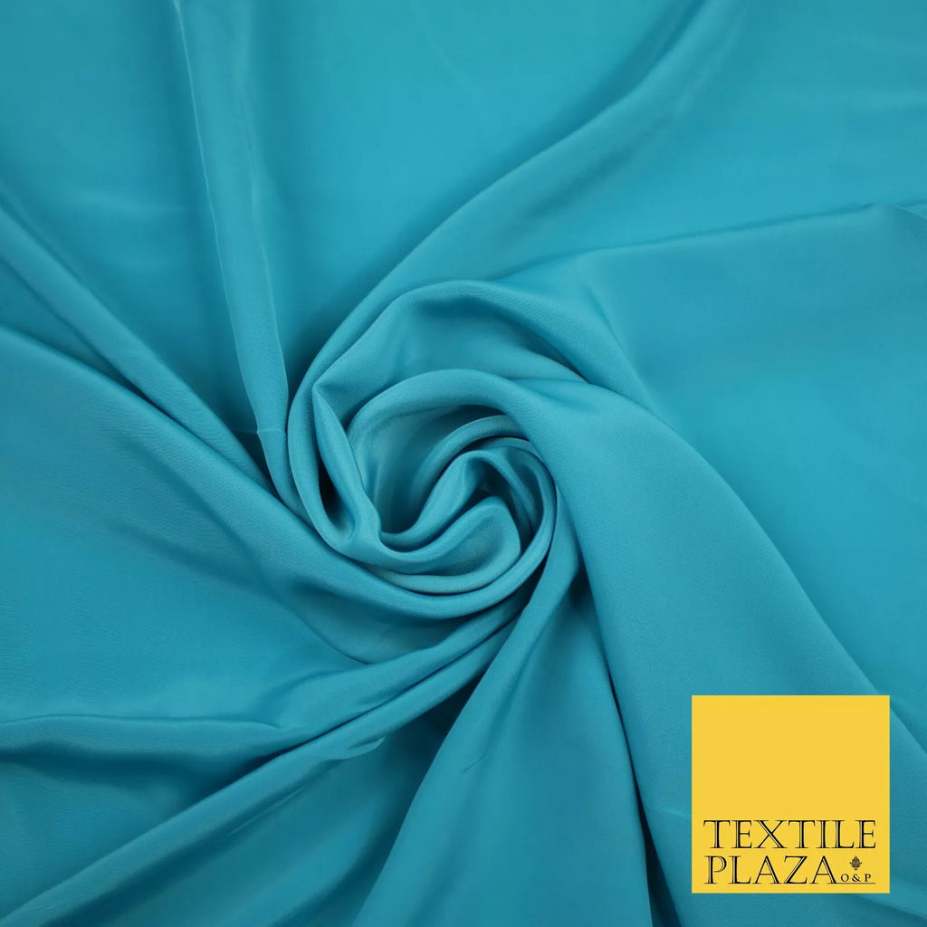 LIGHT BLUE Plain Dyed Silky French Crepe de Chine Fabric Material Dress 44" 9062