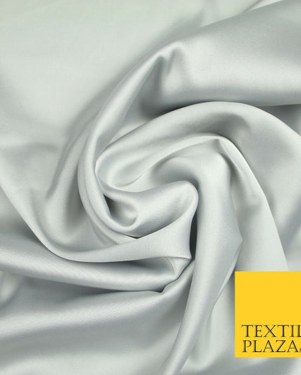 LIGHT GREY Fine Silky Smooth Liquid Sateen Satin Dress Fabric Drape Lining Material 6993