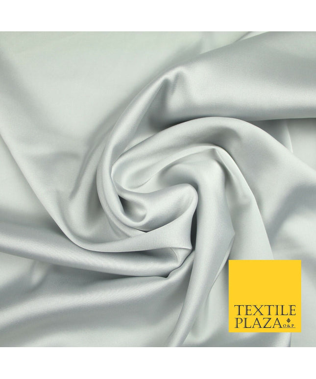 LIGHT GREY Fine Silky Smooth Liquid Sateen Satin Dress Fabric Drape Lining Material 6993