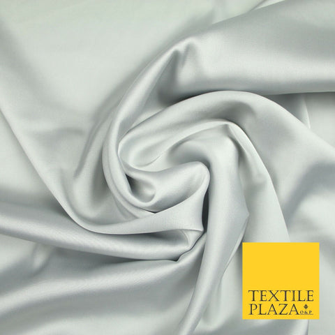 LIGHT GREY Fine Silky Smooth Liquid Sateen Satin Dress Fabric Drape Lining Material 6993