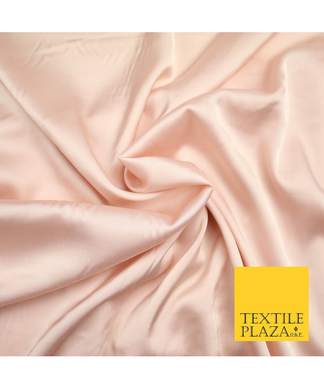 LIGHT PEACH Fine Silky Smooth Liquid Sateen Satin Dress Fabric Drape Lining Material 7011