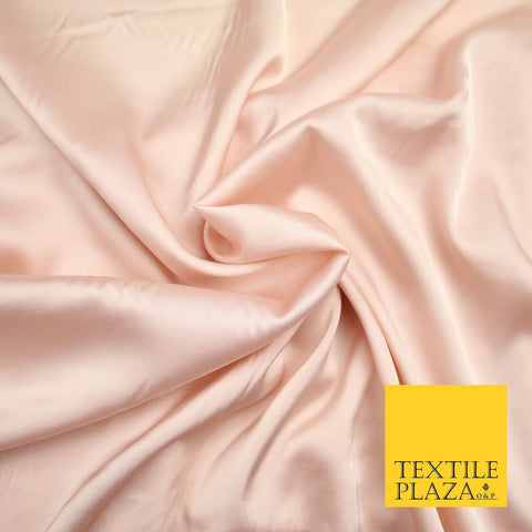 LIGHT PEACH Fine Silky Smooth Liquid Sateen Satin Dress Fabric Drape Lining Material 7011
