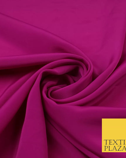 MAGENTA Plain Dyed Silky French Crepe de Chine Fabric Material Dress 44" 9037