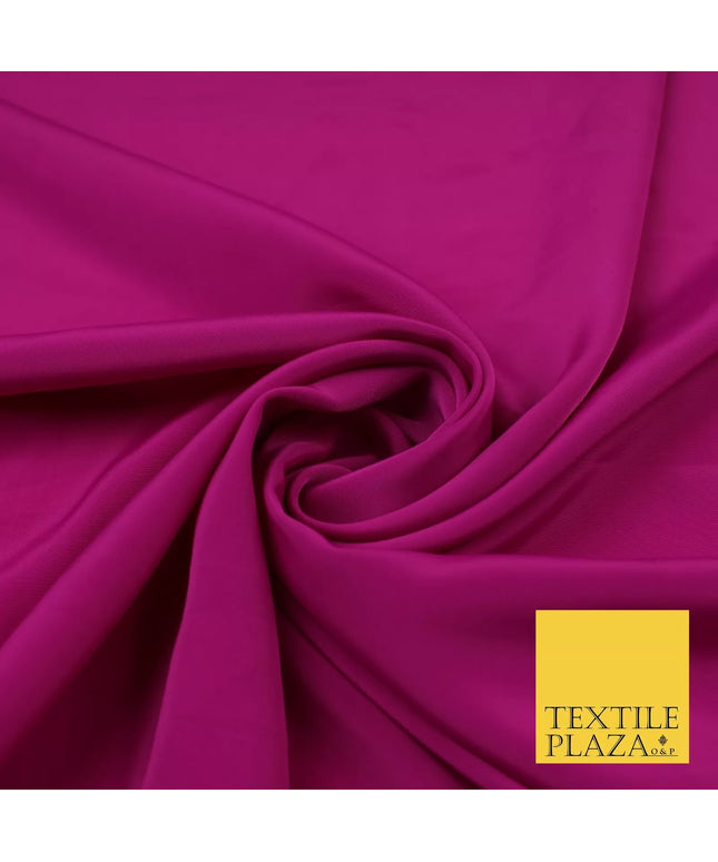 MAGENTA Plain Dyed Silky French Crepe de Chine Fabric Material Dress 44" 9037
